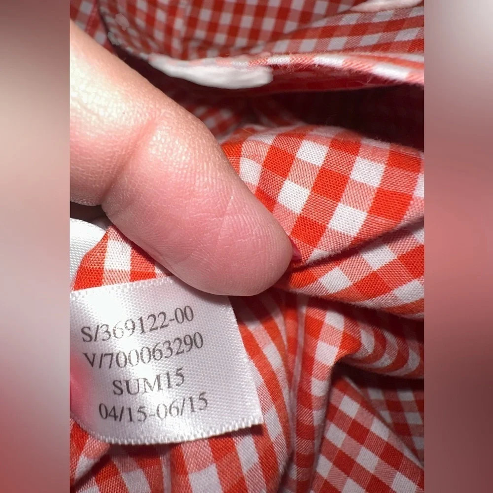 Banana Republic Mens Cotton Soft Wash SS Button Up Orange Plaid Dress Shirt XL